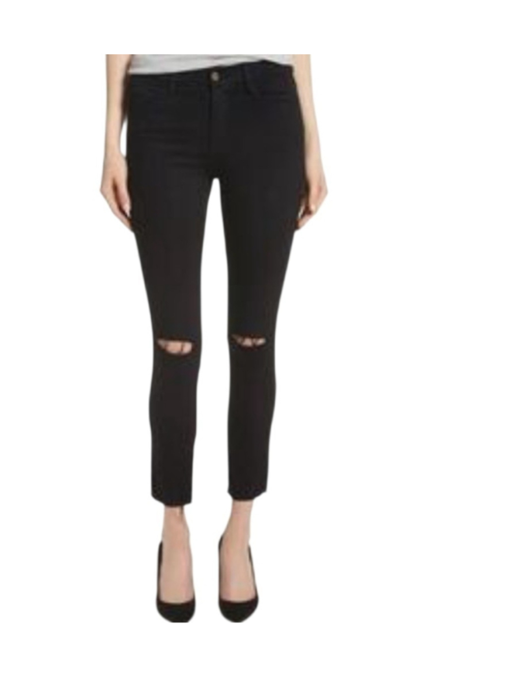 FRAME Le High Straight Distressed Fray Ankle Women's Jeans Size 27 Inseam 29" - Picture 1 of 11